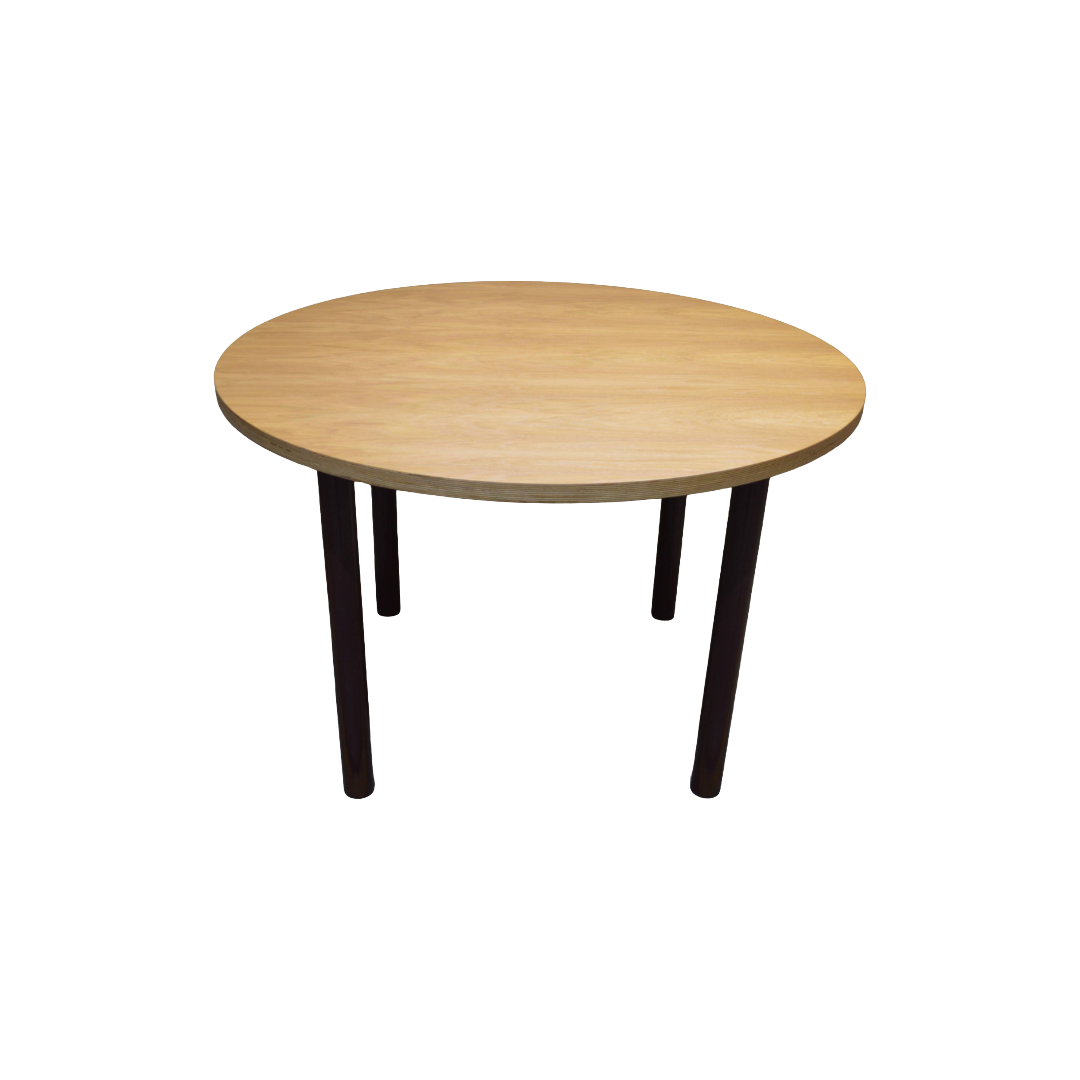 VG&P Round Dowel Table Oak Burgundy (1) VG&P Round Dowel Table Oak Burgundy