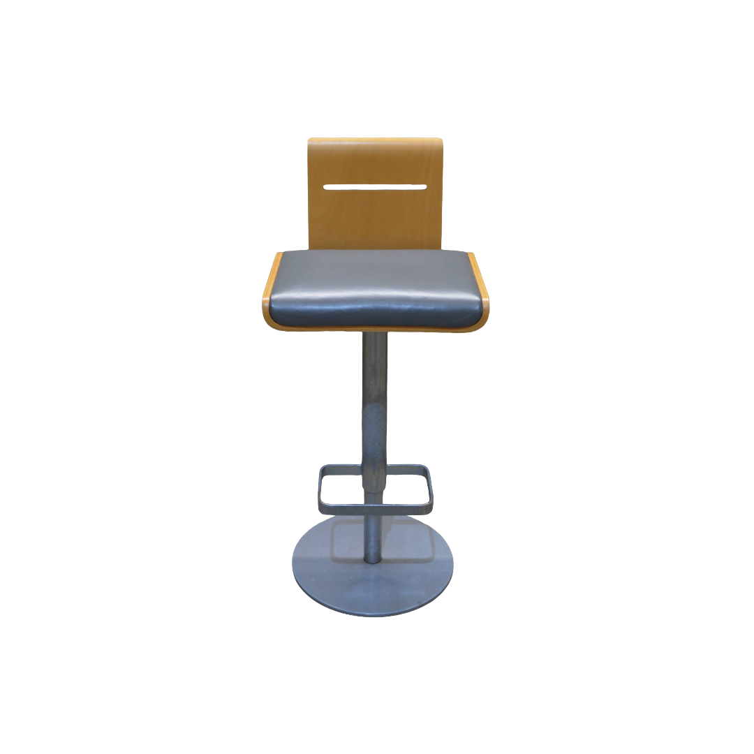 Allermuir Bar Stool Grey Oak Silver (1) Allermuir Bar Stool Grey Oak Silver