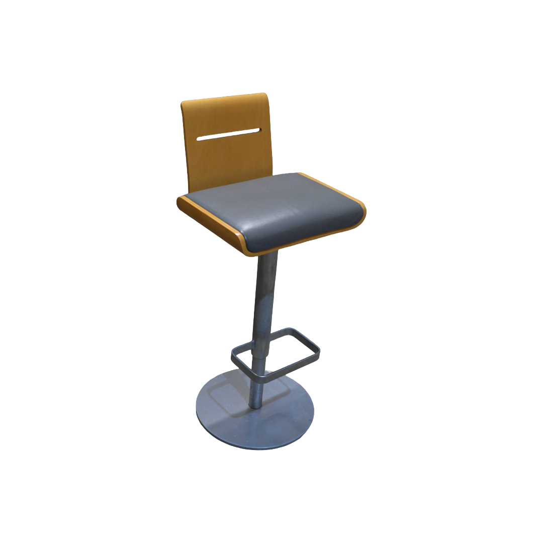 Allermuir Bar Stool Grey Oak Silver (2) Allermuir Bar Stool Grey Oak Silver