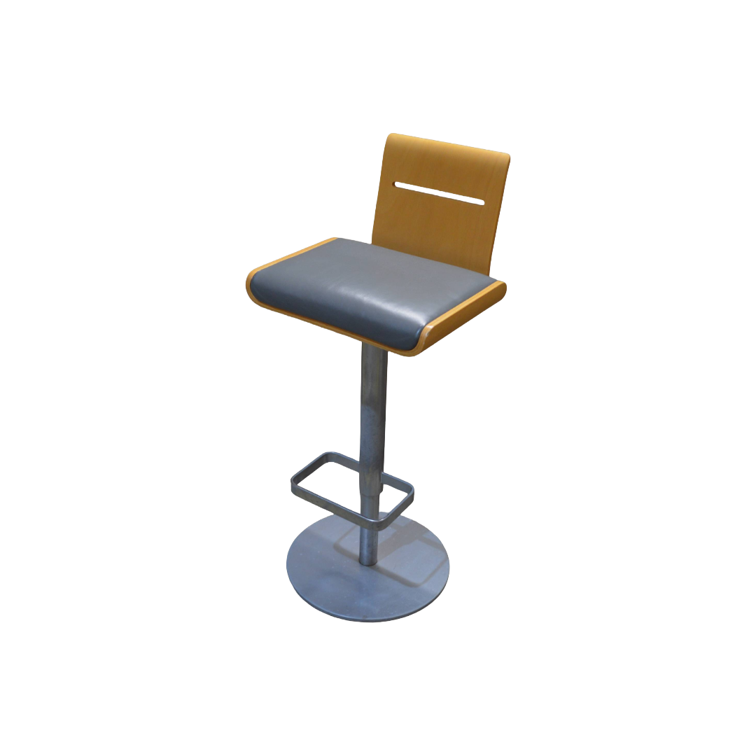 Allermuir Bar Stool Grey Oak Silver (3) Allermuir Bar Stool Grey Oak Silver