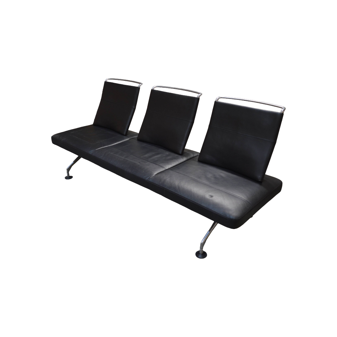 Vitra Antonio Citterio 3 Seat Bench Black Chrome (3) Vitra Antonio Citterio 3 Seat Bench Black Chrome