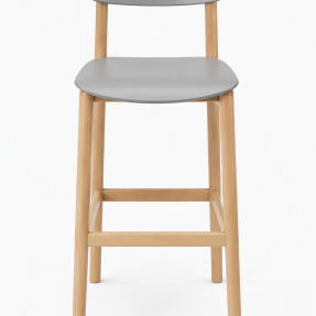 Calligaris Stool In Grey & Oak | Refurbished Designer Stool