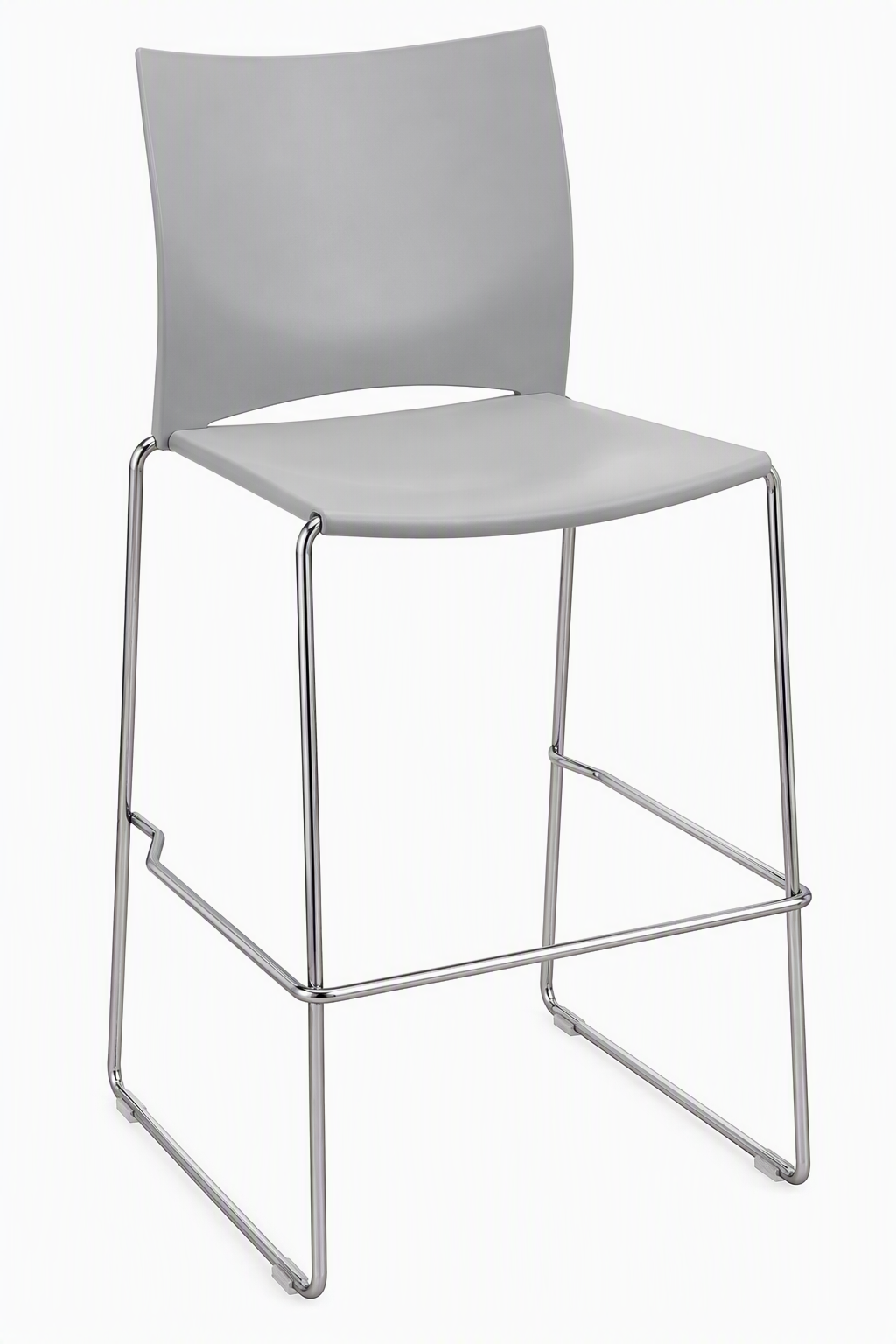 Connection Xpresso Bar Stool in Grey - Side Connection Xpresso Bar Stool in grey with contemporary high-level seating design